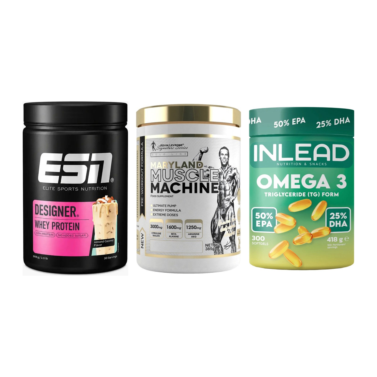 Definitionsphase-Set: ESN Designer + Kevin Levrone + INLEAD Omega-3 – alle enthaltenen Artikel
