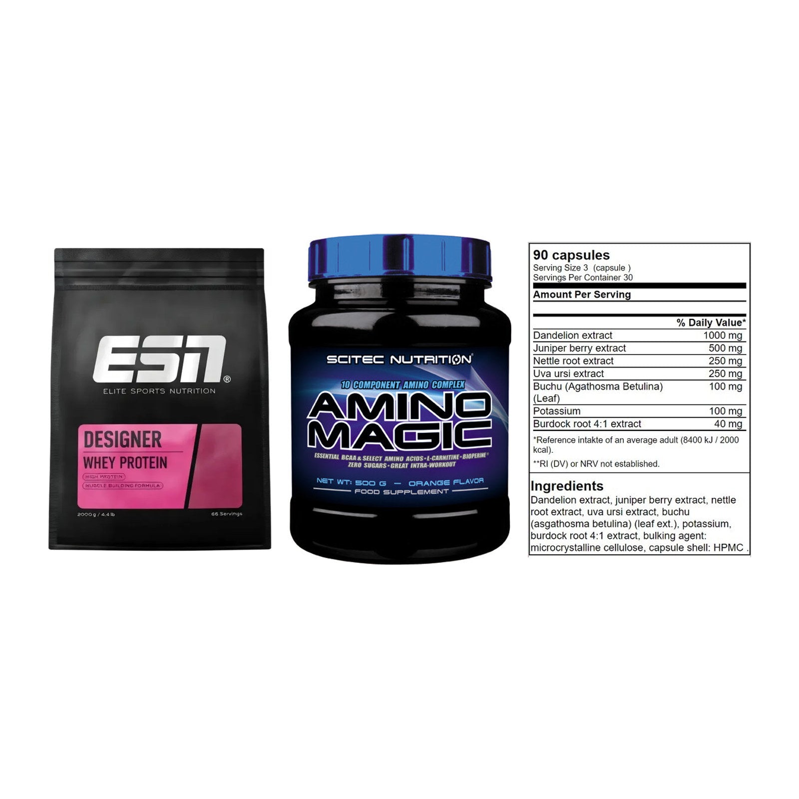 Definitionsphase-Set: ESN Designer + Scitec Amino + GN Shred Cuts – alle enthaltenen Artikel