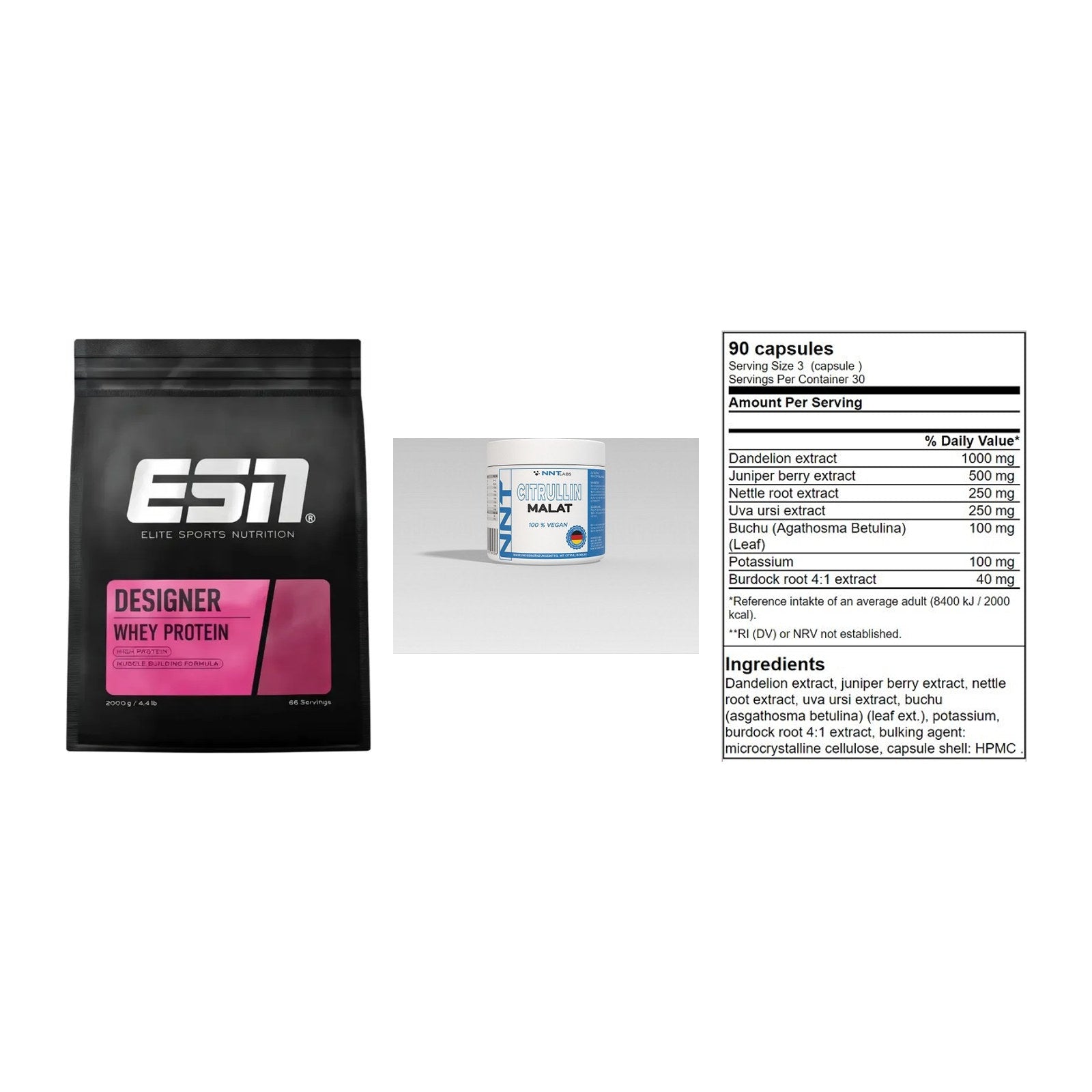 Definitionsphase-Set: ESN Designer + NNT Citrullin + GN Shred Cuts – alle enthaltenen Artikel