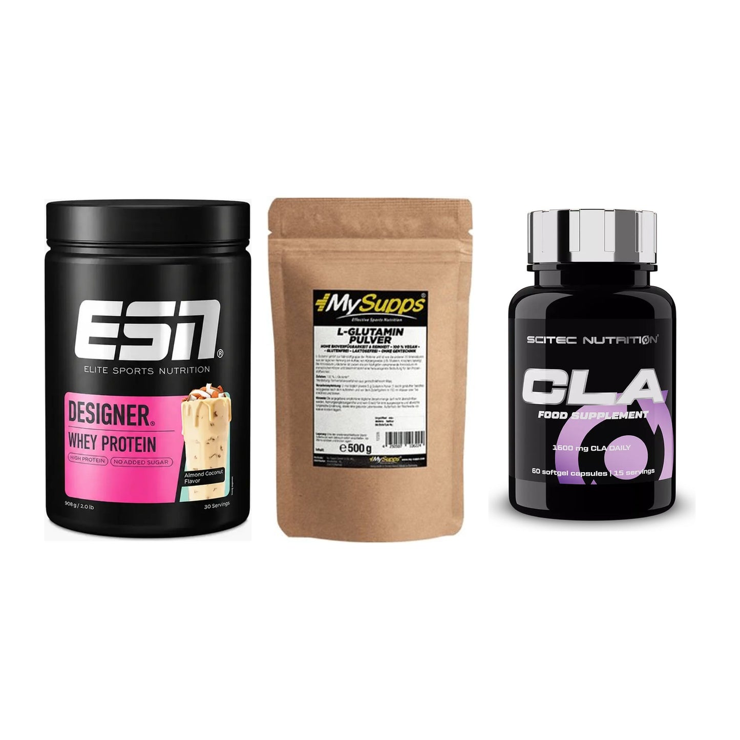 Definitionsphase-Set: ESN Designer + MySupps Glutam + Scitec CLA – alle enthaltenen Artikel