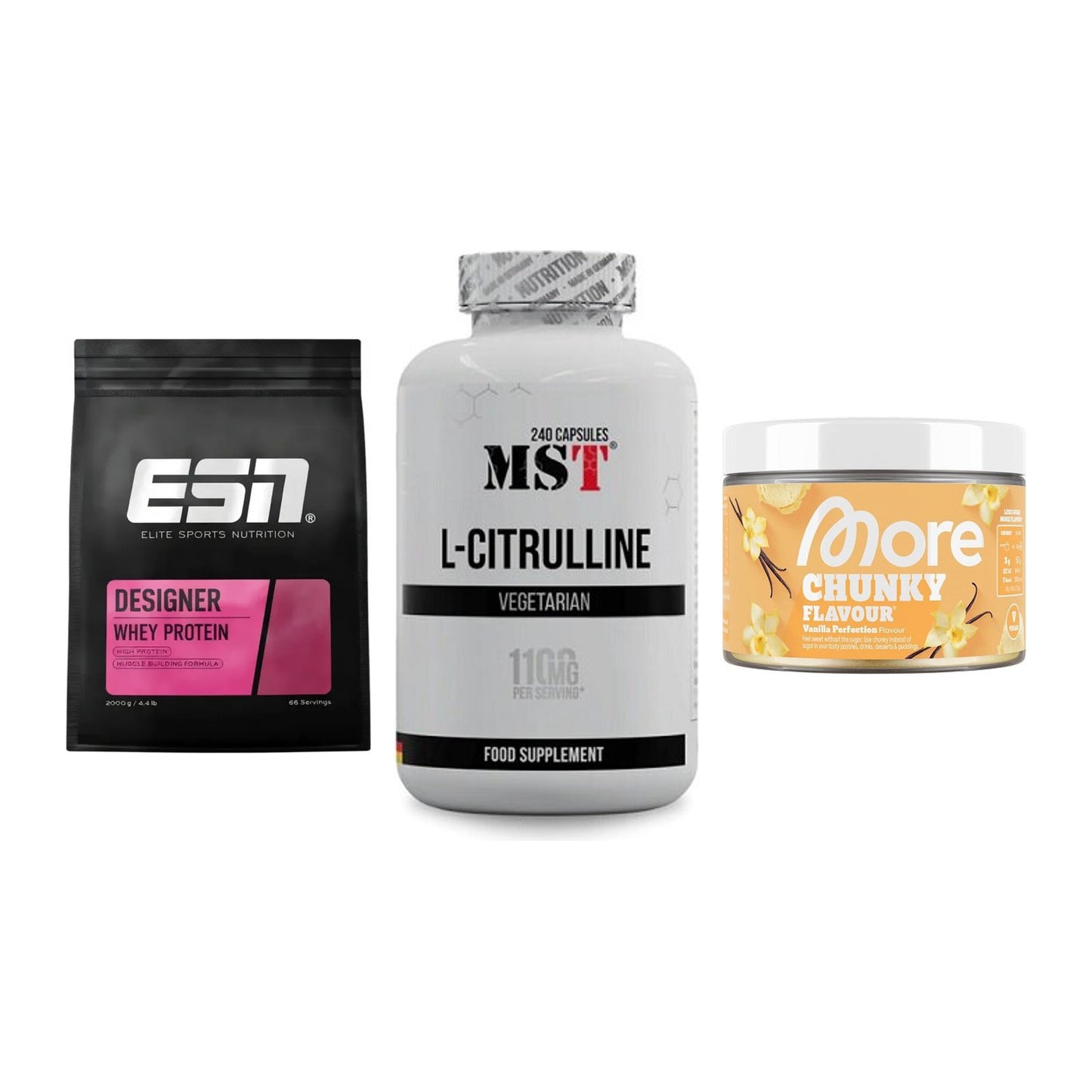 Definitionsphase-Set: ESN Designer + MST Citrulline + More Nutrition – alle enthaltenen Artikel