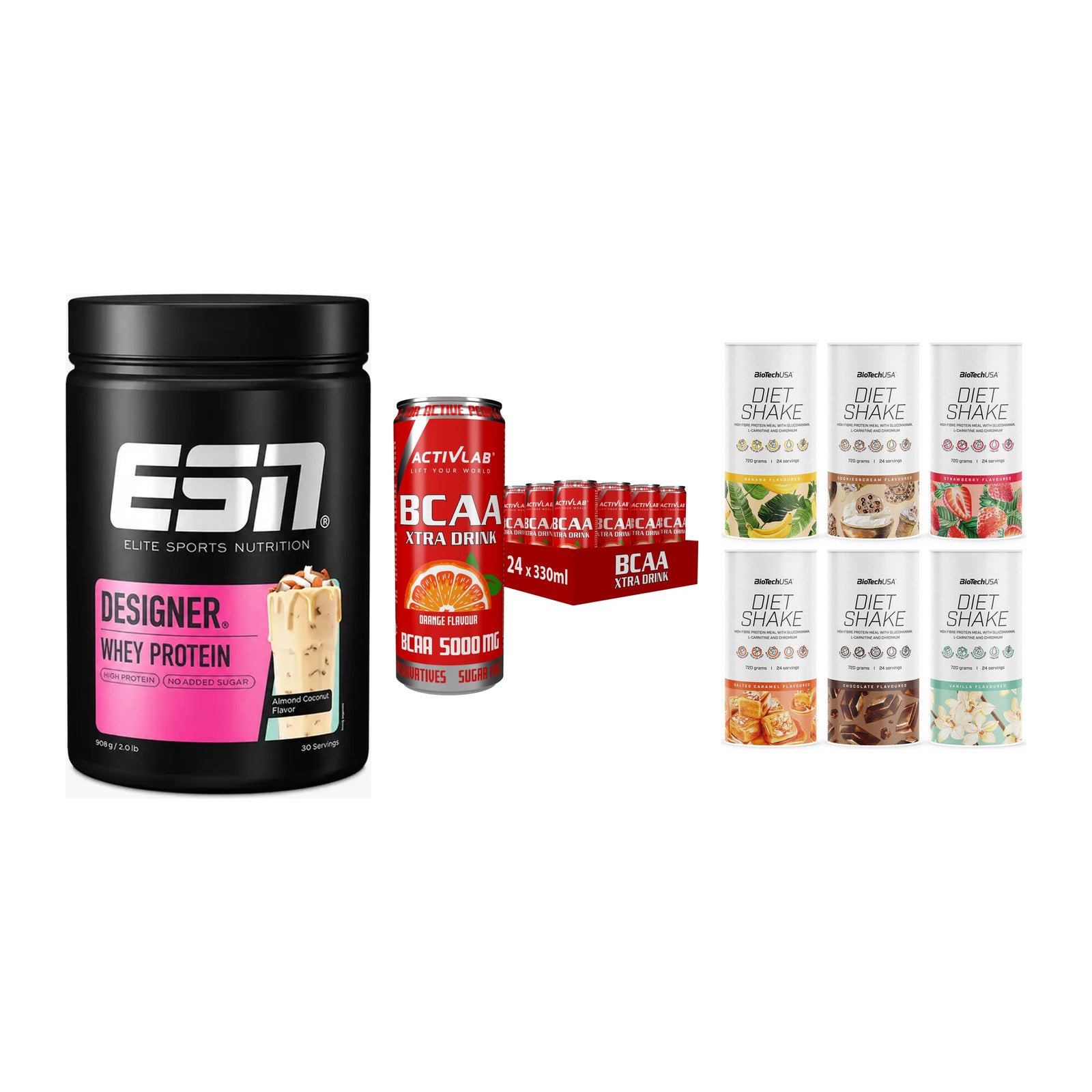 Definitionsphase-Set: ESN Designer + Activlab BCAA + BioTech Diet – alle enthaltenen Artikel