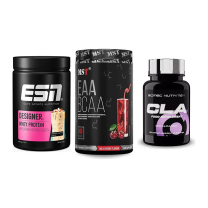 Definitionsphase-Set: ESN Designer Whey + MST EAA & BCAA + Scitec CLA – alle enthaltenen Artikel