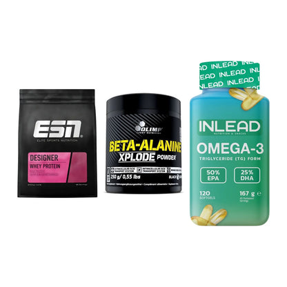 Definitionsphase-Set: ESN Designer + Olimp Beta-Ala + INLEAD Omega-3 – alle enthaltenen Artikel