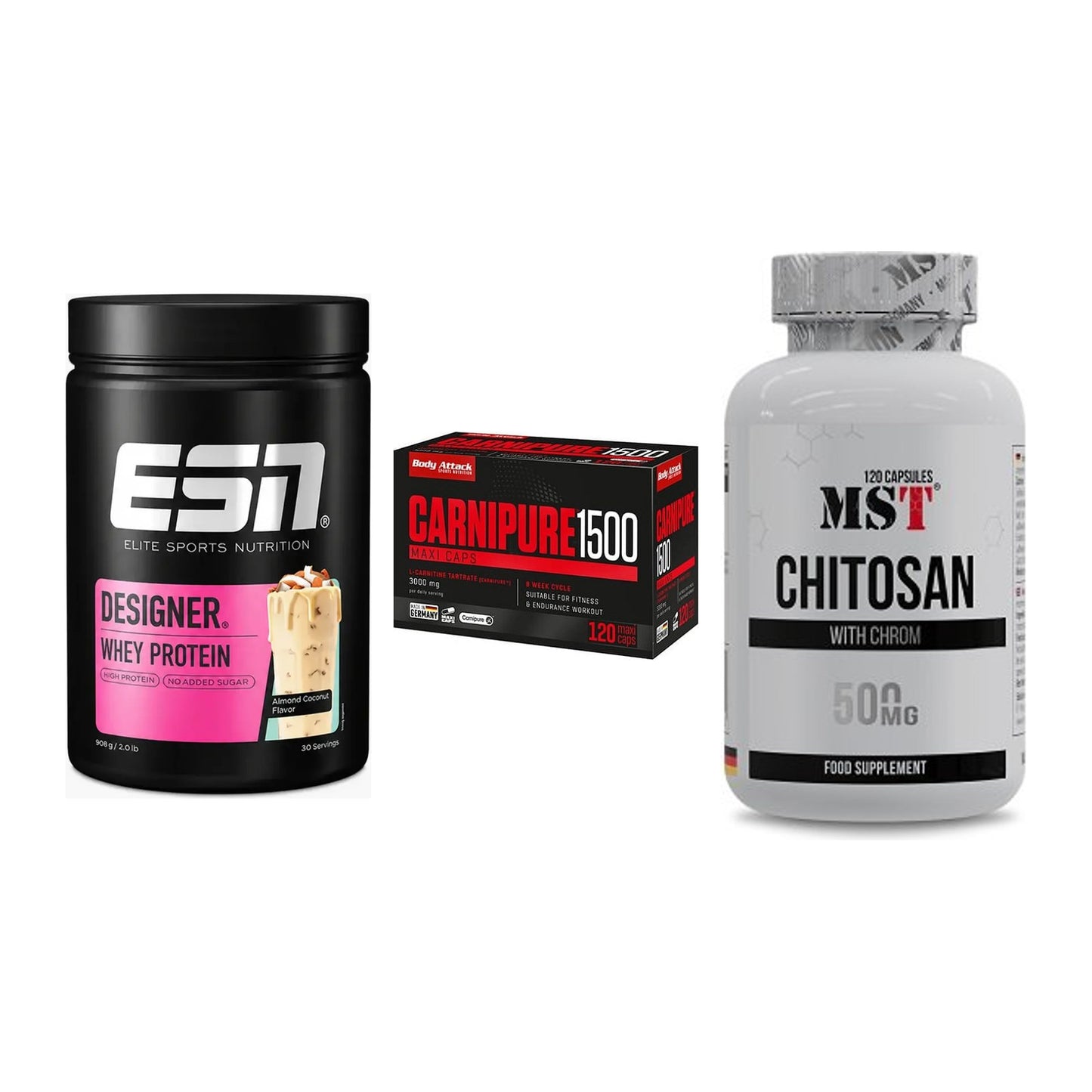 Definitionsphase-Set: ESN Designer + Body Attack + MST Chitosan – alle enthaltenen Artikel