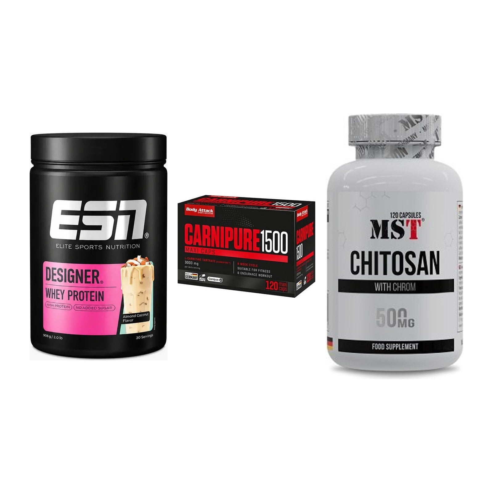 Definitionsphase-Set: ESN Designer + Body Attack + MST Chitosan – alle enthaltenen Artikel