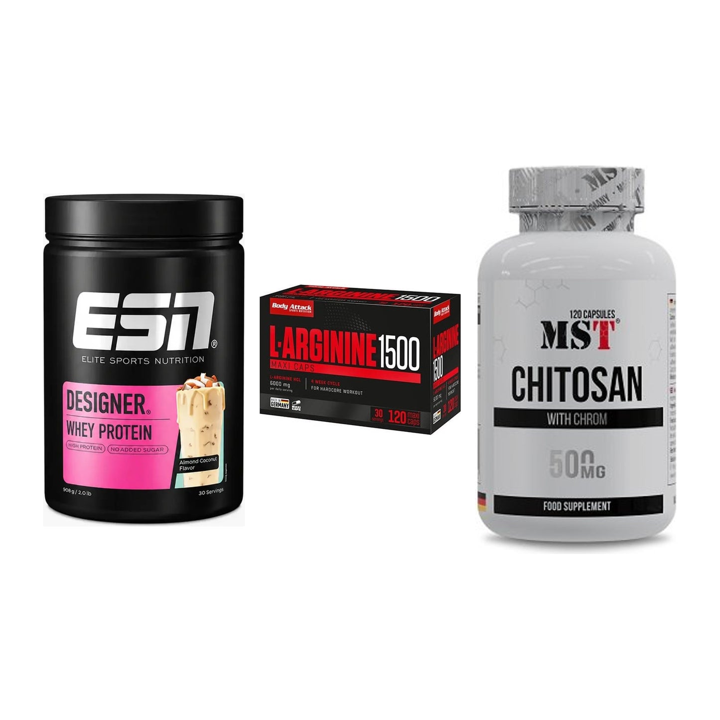 Definitionsphase-Set: ESN Designer + Body Attack + MST Chitosan – alle enthaltenen Artikel