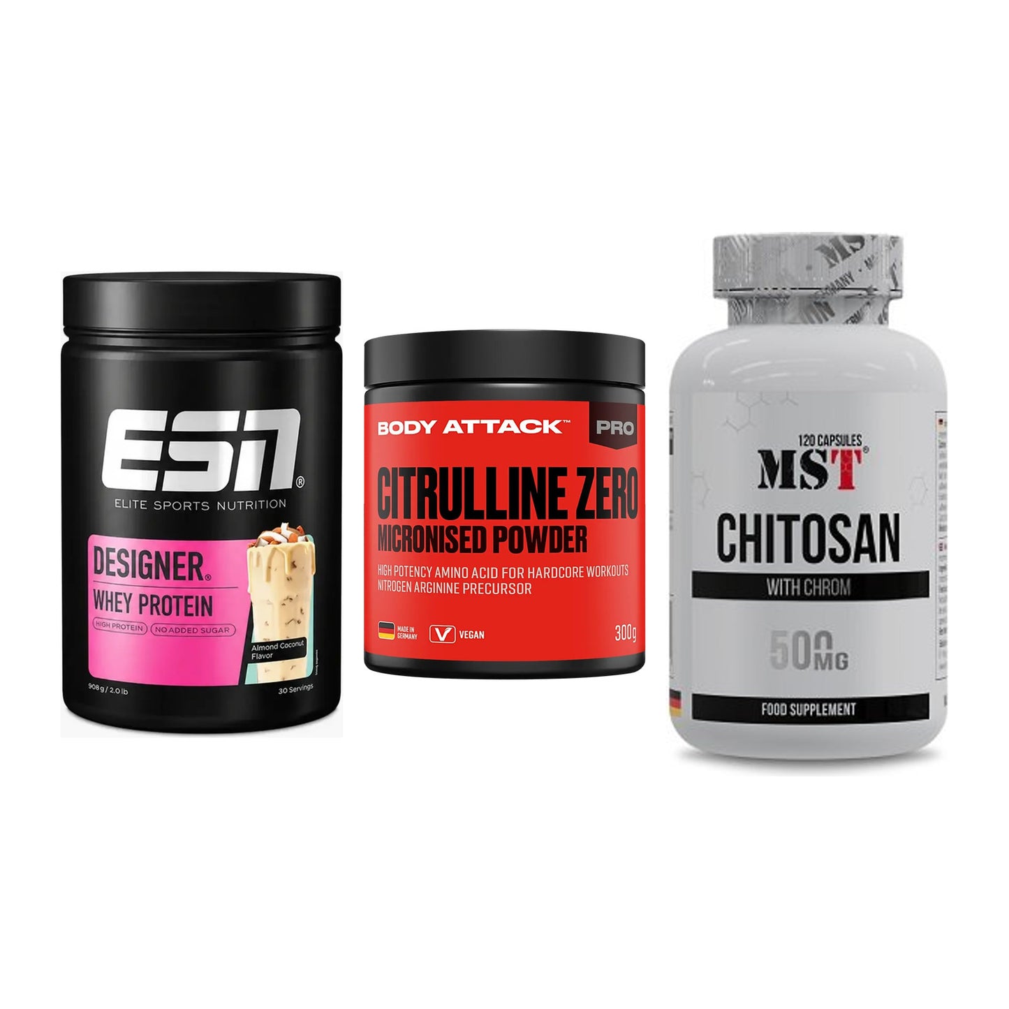 Definitionsphase-Set: ESN Designer + Body Attack + MST Chitosan – alle enthaltenen Artikel
