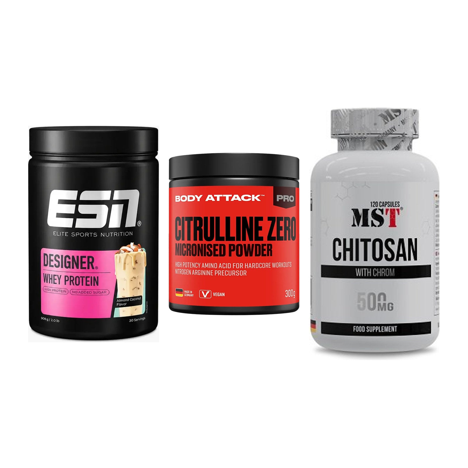 Definitionsphase-Set: ESN Designer + Body Attack + MST Chitosan – alle enthaltenen Artikel