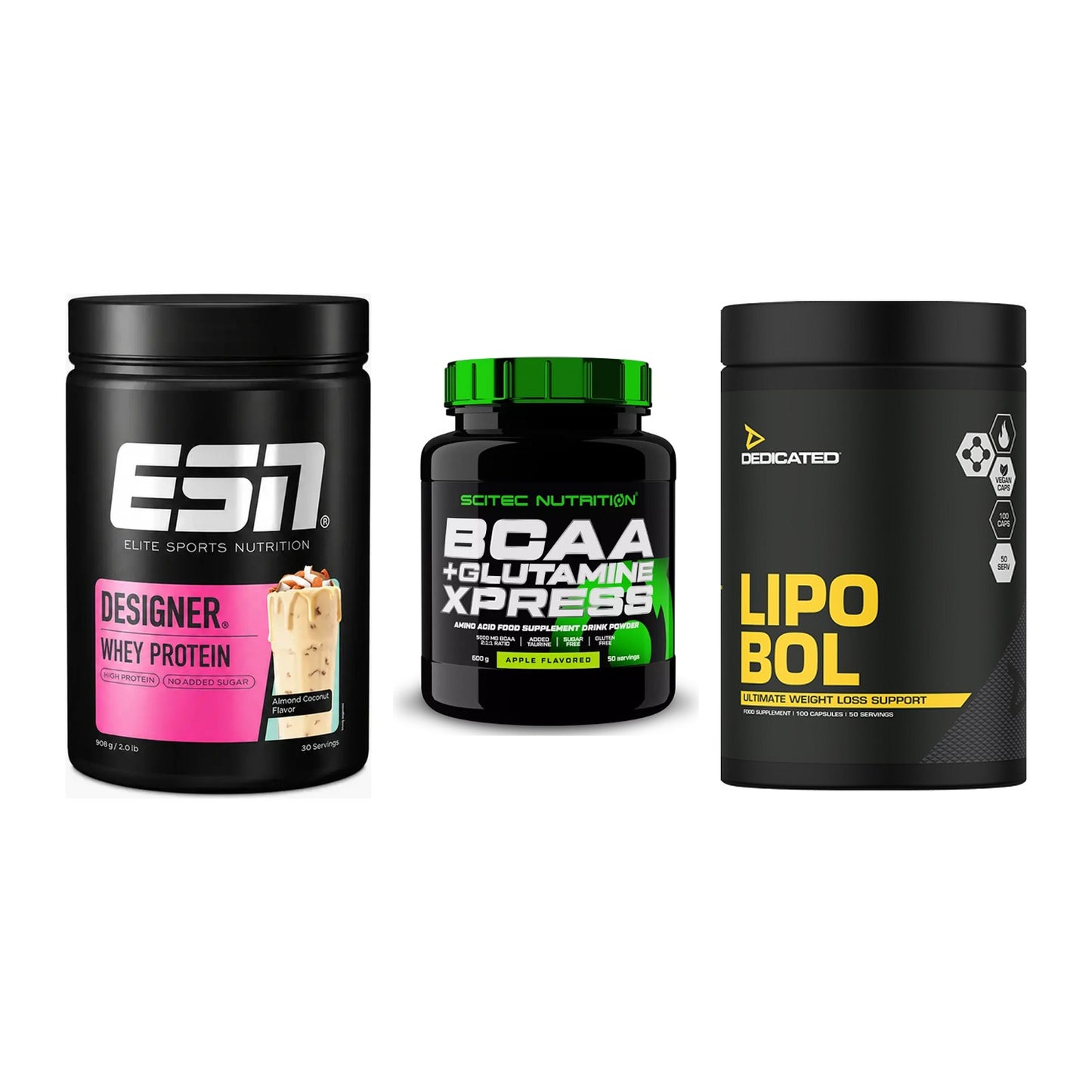 Definitionsphase-Set: ESN Designer + Scitec BCAA + Dedicated – alle enthaltenen Artikel