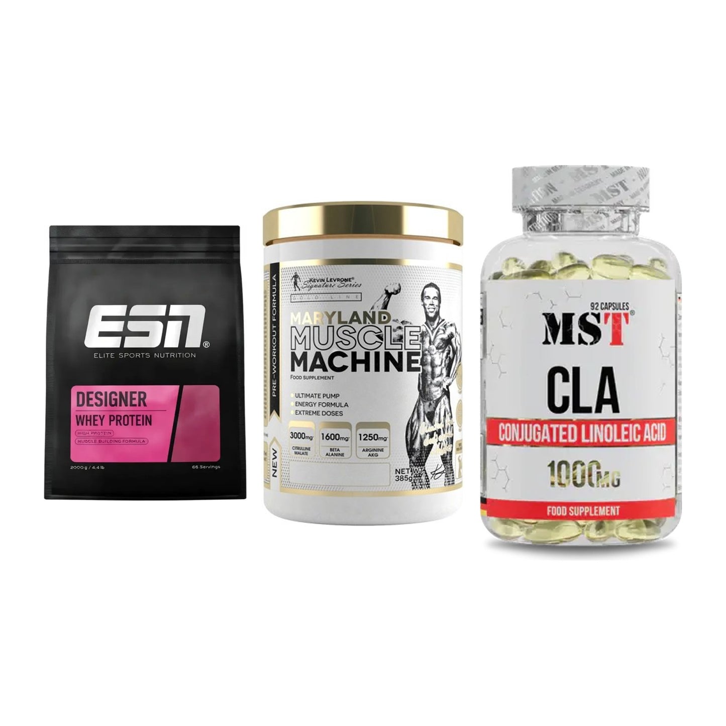 Definitionsphase-Set: ESN Designer + Kevin Levrone + MST CLA 1000mg – alle enthaltenen Artikel