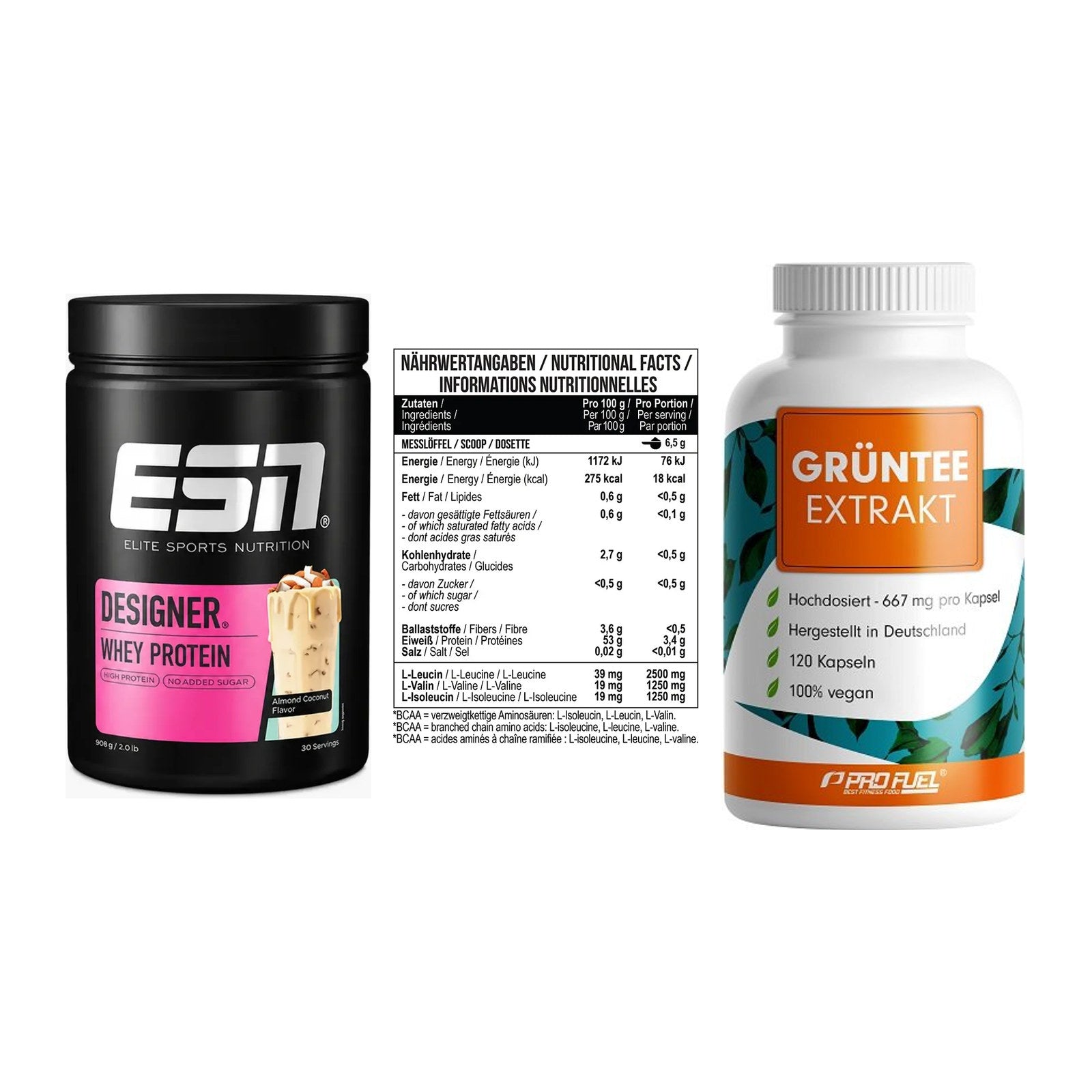 Definitionsphase-Set: ESN Designer + MST BCAA Zero + ProFuel Grünte – alle enthaltenen Artikel