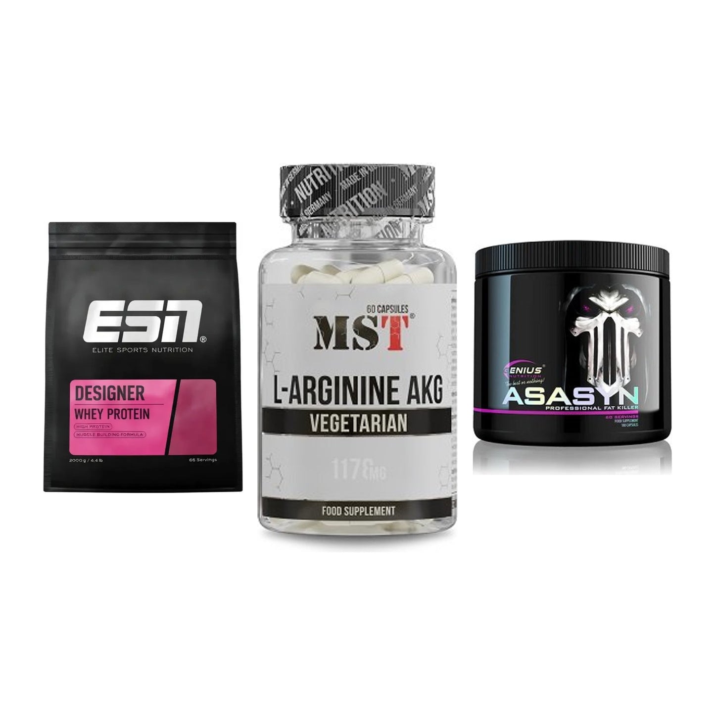 Definitionsphase-Set: ESN Designer + MST Arginin + Genius Nutriti – alle enthaltenen Artikel