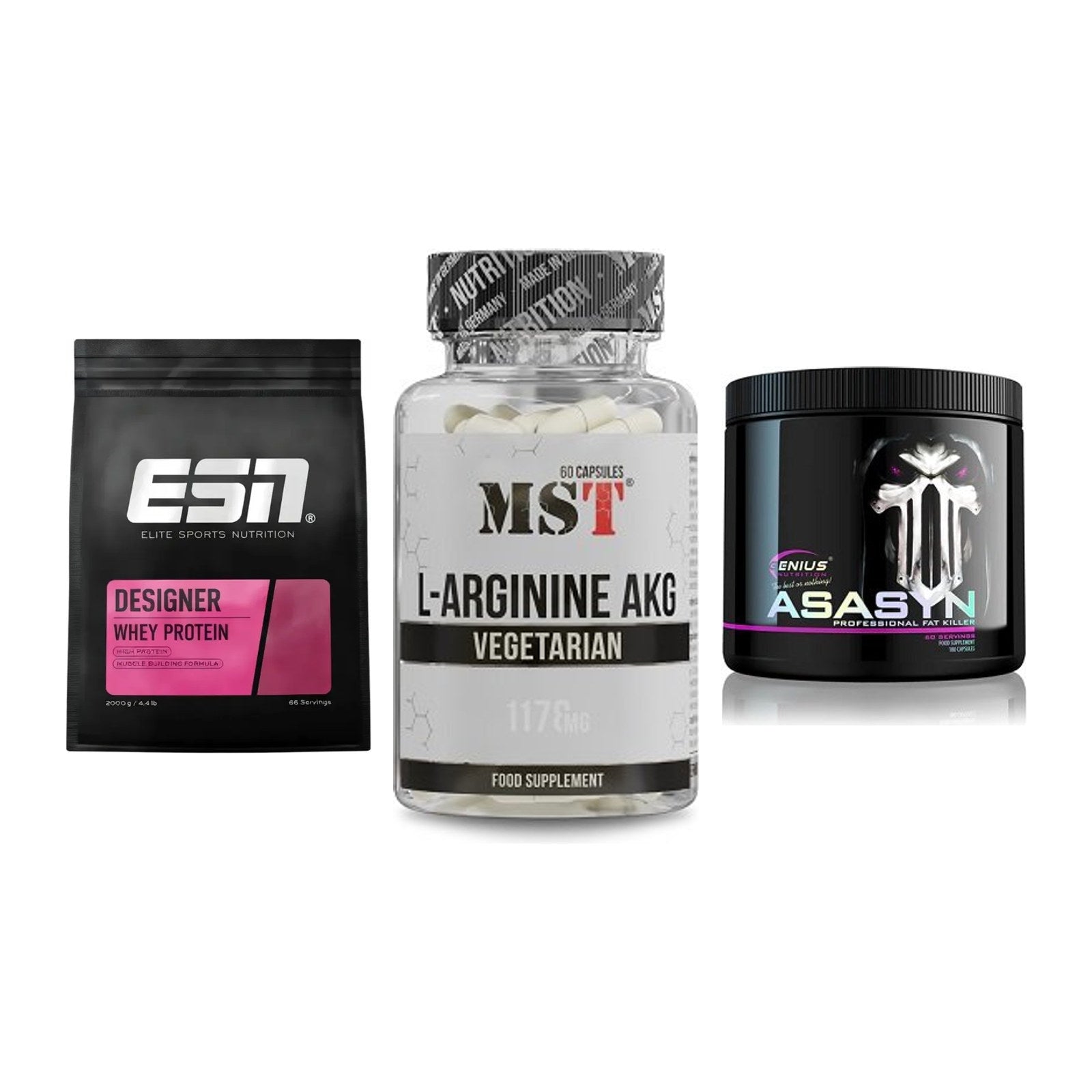 Definitionsphase-Set: ESN Designer + MST Arginin + Genius Nutriti – alle enthaltenen Artikel