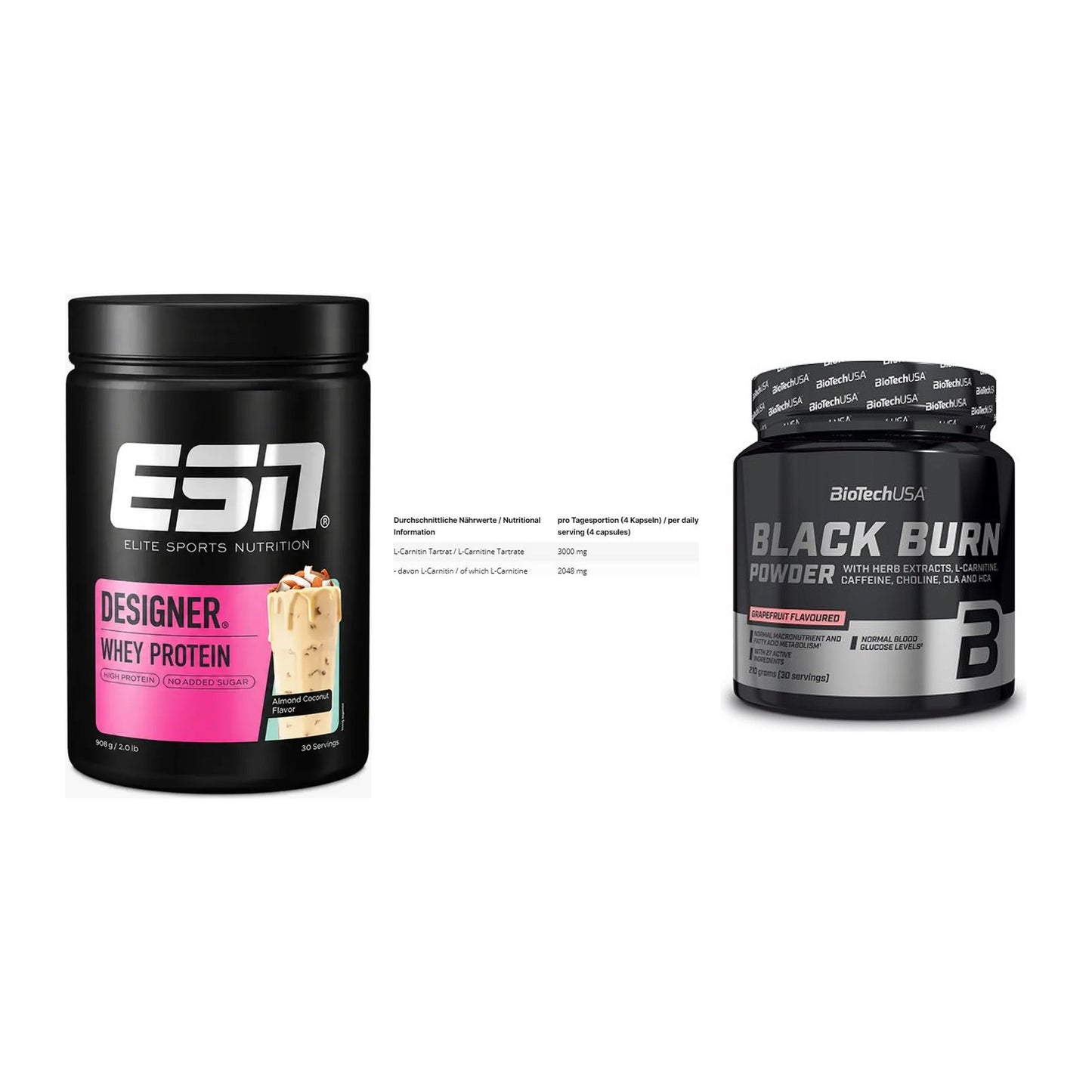 Definitionsphase-Set: ESN Designer + INLEAD L-Carni + BioTech Black – alle enthaltenen Artikel