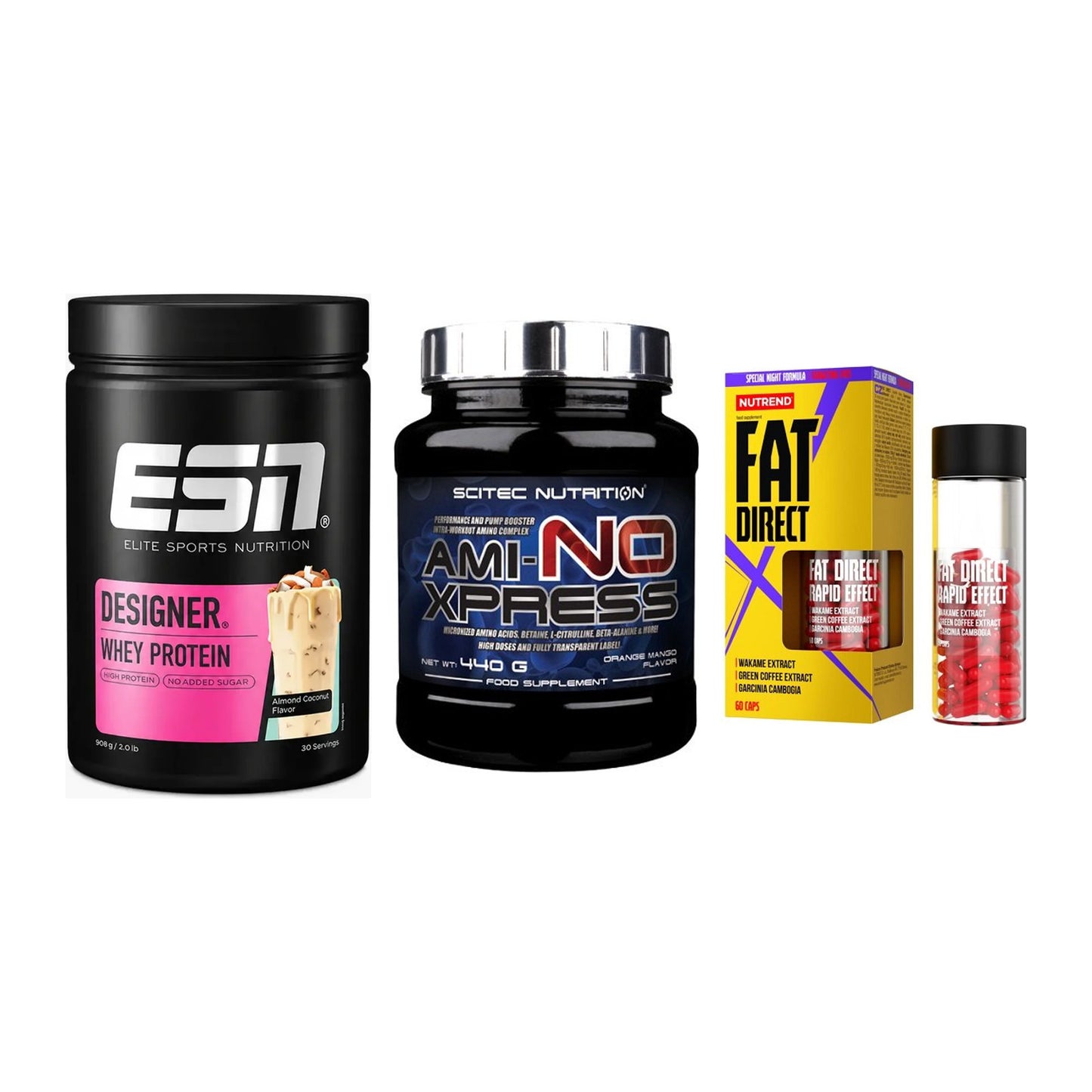 Definitionsphase-Set: ESN Designer + Scitec Ami-NO + Nutrend Fat – alle enthaltenen Artikel