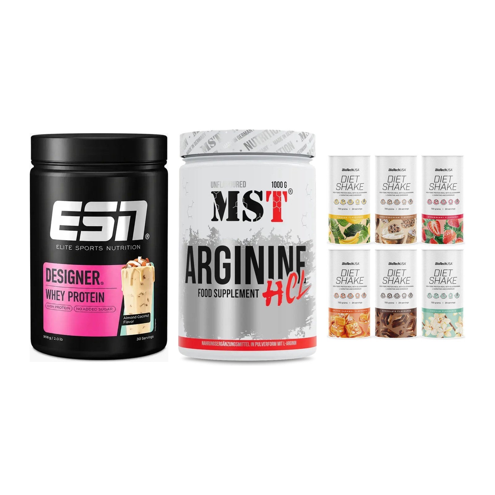 Definitionsphase-Set: ESN Designer + MST Arginine + BioTech Diet – alle enthaltenen Artikel