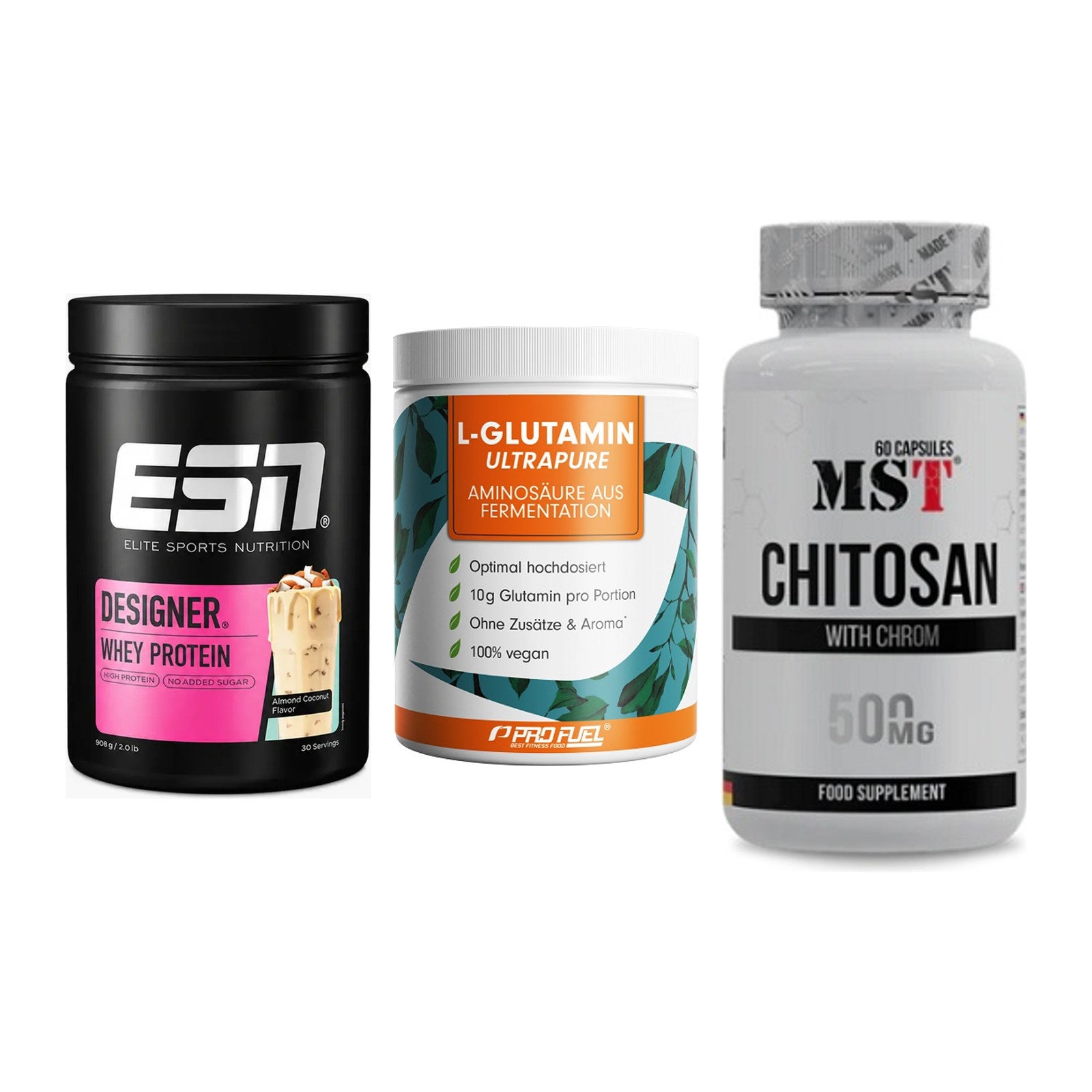 Definitionsphase-Set: ESN Designer + ProFuel Glutam + MST Chitosan – alle enthaltenen Artikel