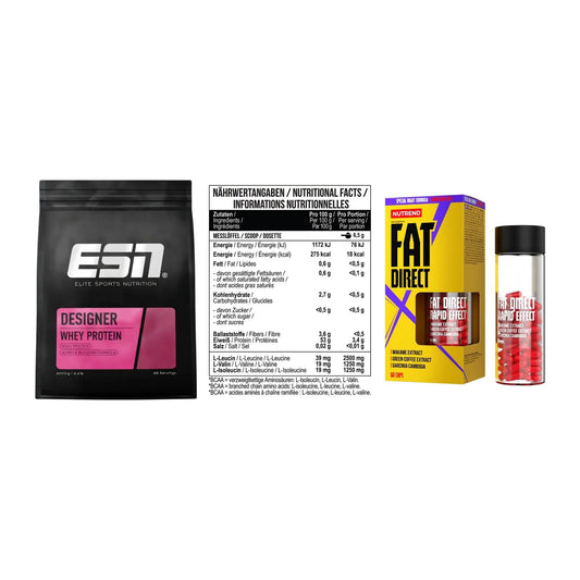 Definitionsphase-Set: ESN Designer + MST BCAA Zero + Nutrend Fat – alle enthaltenen Artikel