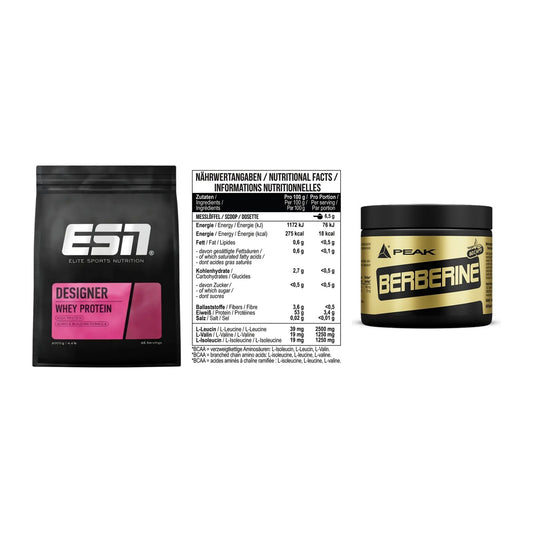 Definitionsphase-Set: ESN Designer + MST BCAA Zero + Peak Berberine – alle enthaltenen Artikel