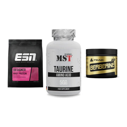 Definitionsphase-Set: ESN Designer Whey + MST Taurine + Peak Berberine – alle enthaltenen Artikel