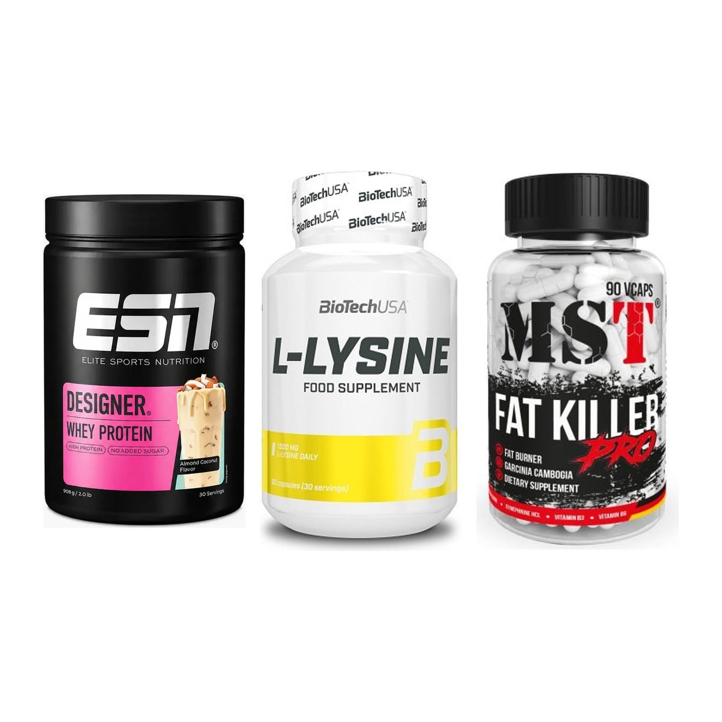 Definitionsphase-Set: ESN Designer + BioTech L-Lysi + MST Fat Killer – alle enthaltenen Artikel