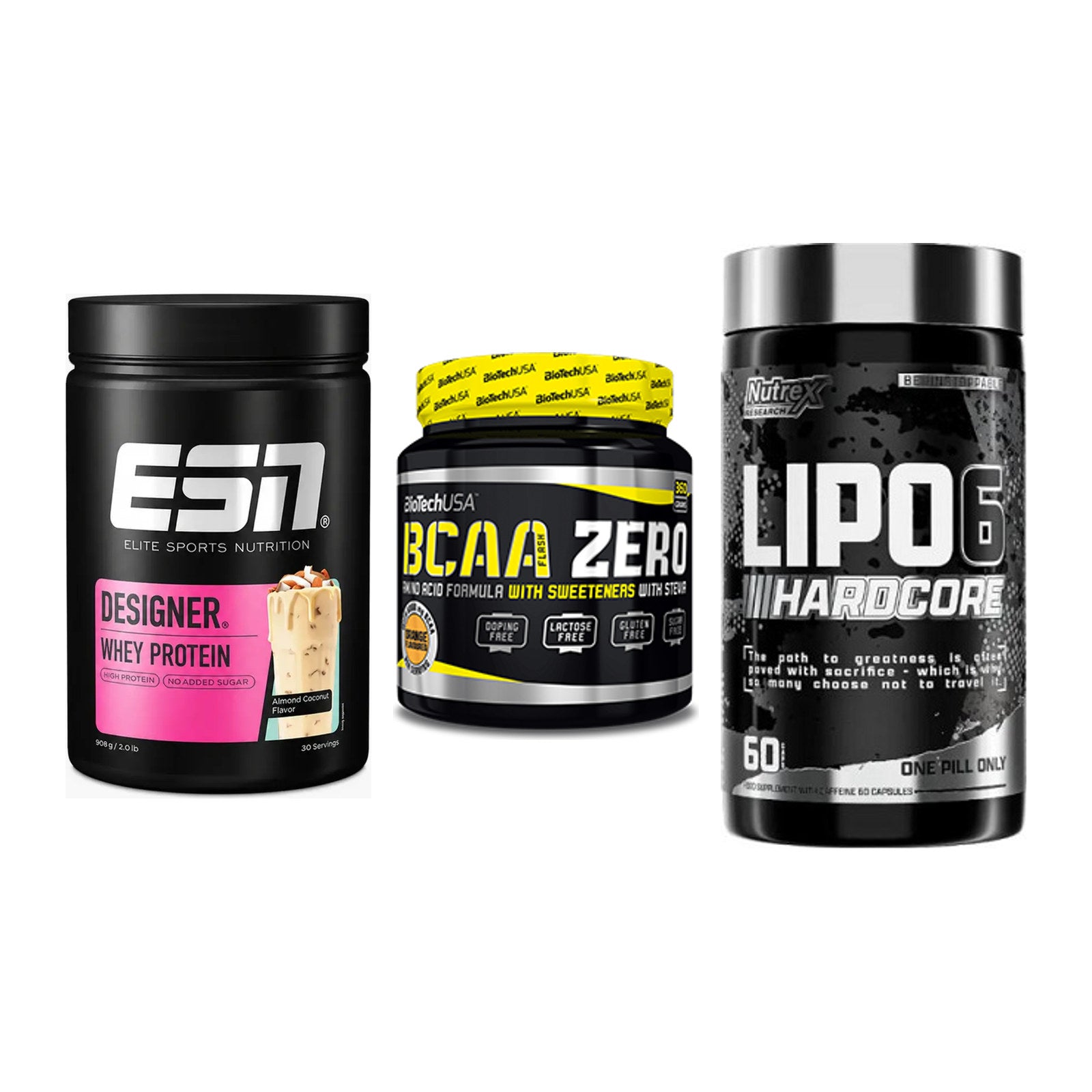 Definitionsphase-Set: ESN Designer + BioTech BCAA + Nutrex Lipo 6 – alle enthaltenen Artikel