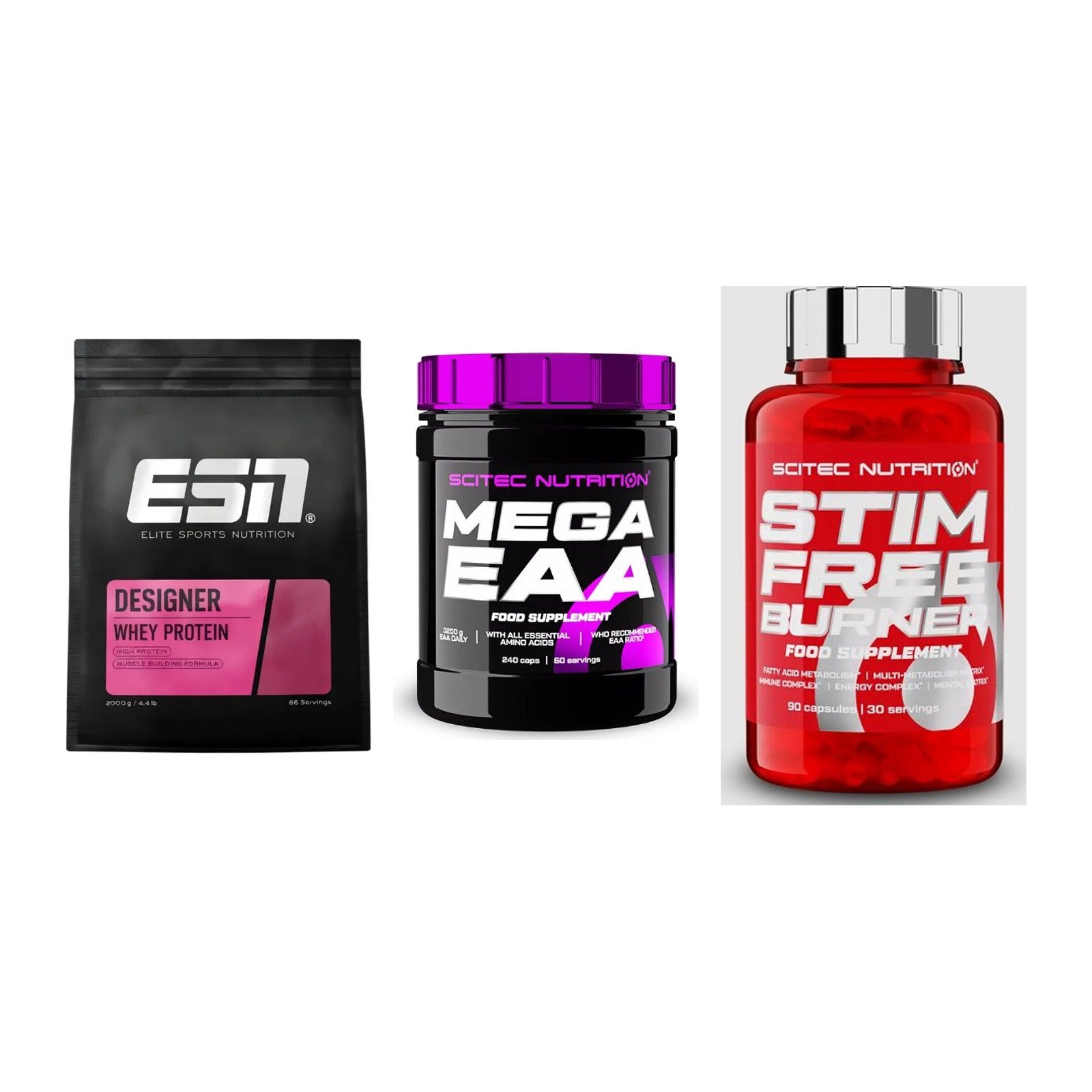 Definitionsphase-Set: ESN Designer + Scitec Mega + Scitec Stim – alle enthaltenen Artikel