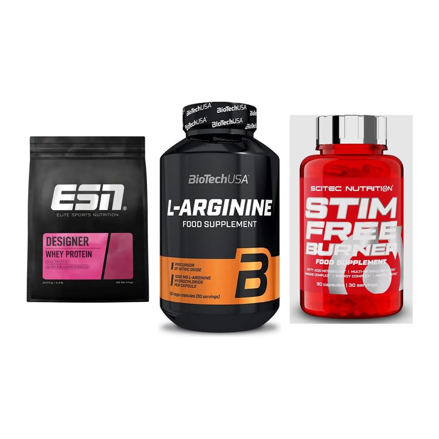 Definitionsphase-Set: ESN Designer + BioTech L-Argi + Scitec Stim – alle enthaltenen Artikel