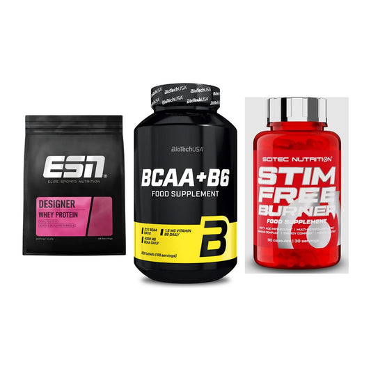Definitionsphase-Set: ESN Designer + BioTech BCAA+B + Scitec Stim – alle enthaltenen Artikel