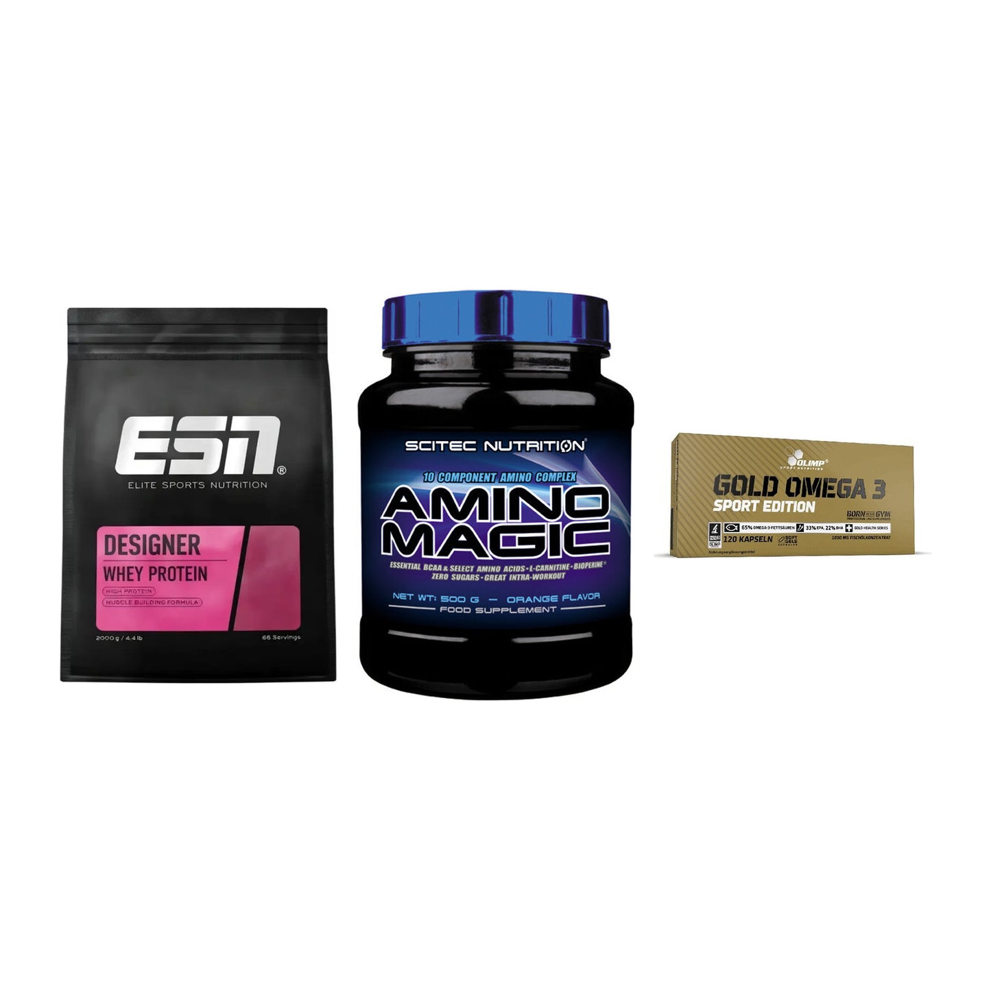 Definitionsphase-Set: ESN Designer + Scitec Amino + Olimp Omega 3 – alle enthaltenen Artikel