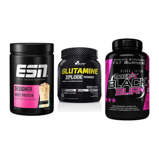 Definitionsphase-Set: ESN Designer + Olimp L-Glutam + Stacker2 Black – alle enthaltenen Artikel