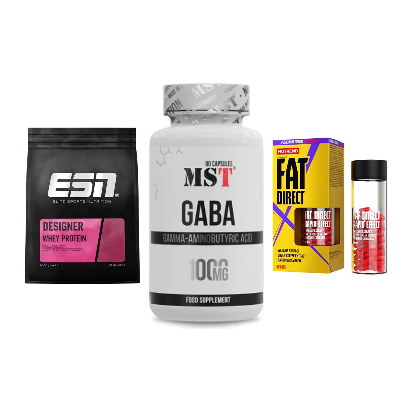 Definitionsphase-Set: ESN Designer + MST GABA + Nutrend Fat – alle enthaltenen Artikel