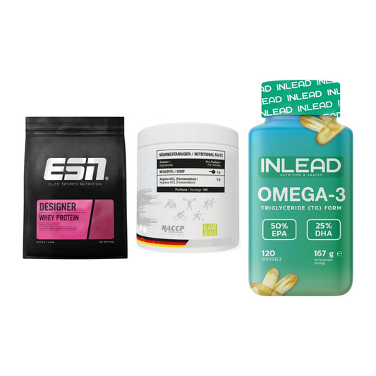 Definitionsphase-Set: ESN Designer + MST Arginine + INLEAD Omega-3 – alle enthaltenen Artikel