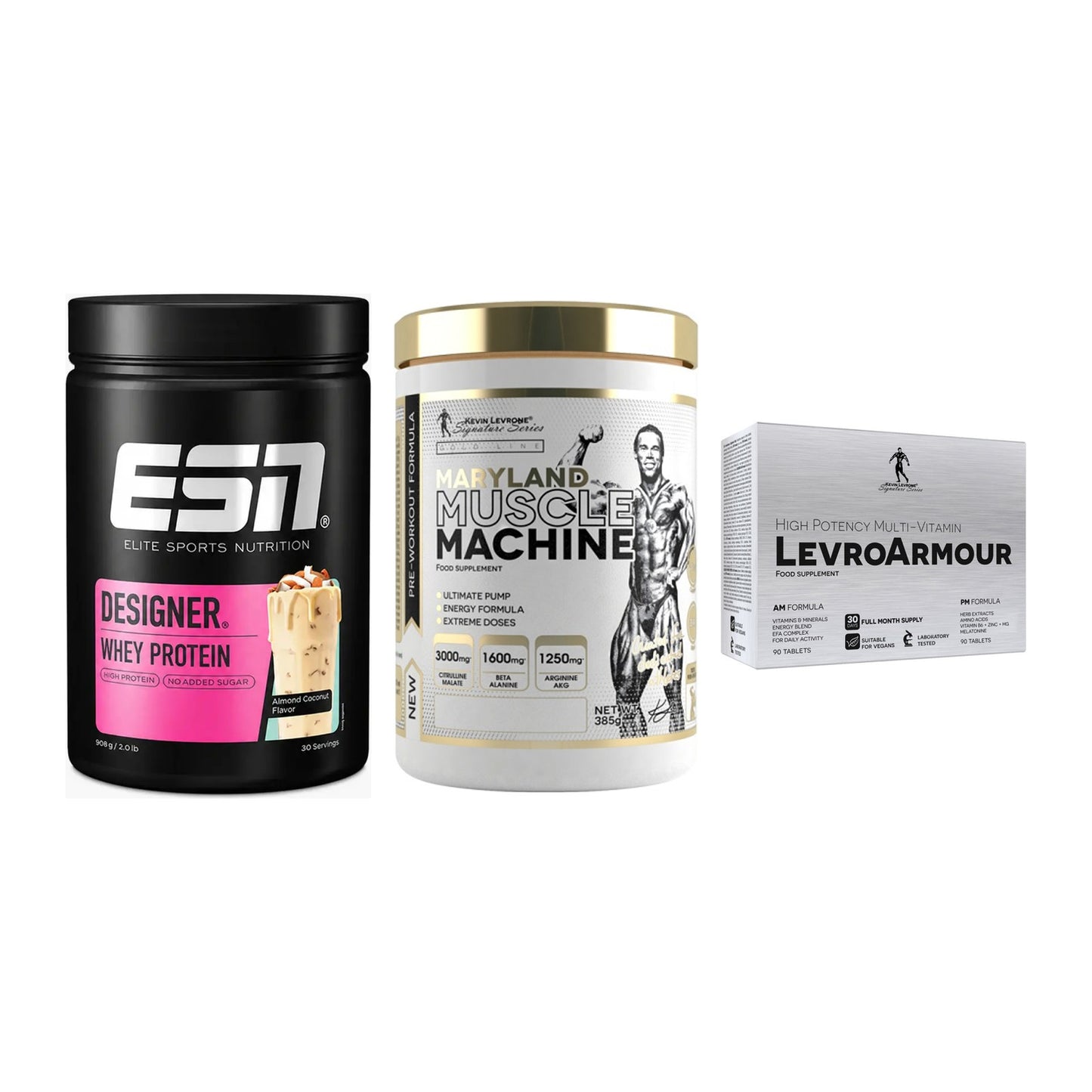 Definitionsphase-Set: ESN Designer + Kevin Levrone + 1 weitere – alle enthaltenen Artikel