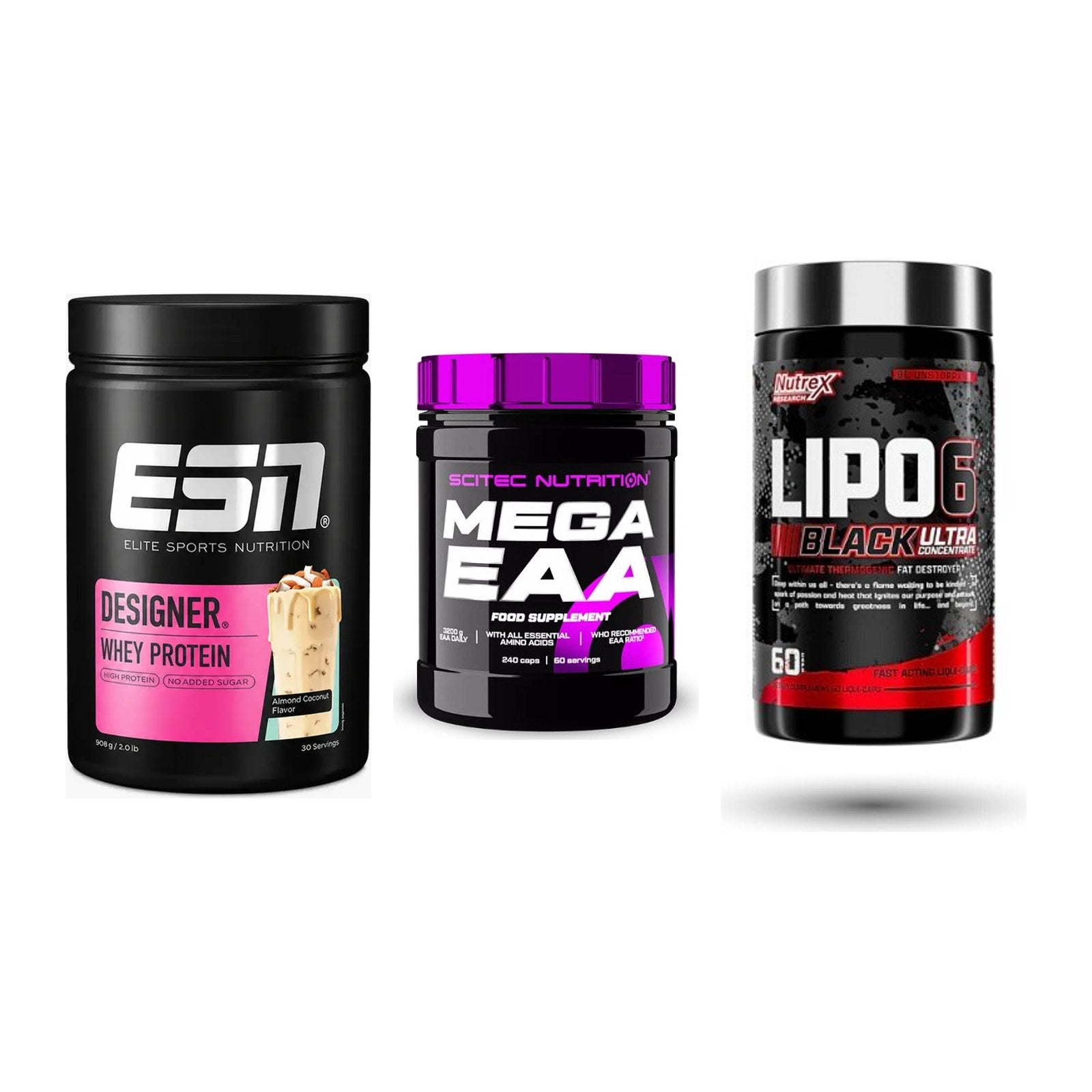 Definitionsphase-Set: ESN Designer + Scitec Mega + Nutrex Lipo 6 – alle enthaltenen Artikel