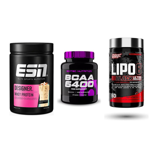 Definitionsphase-Set: ESN Designer + Scitec BCAA + Nutrex Lipo 6 – alle enthaltenen Artikel