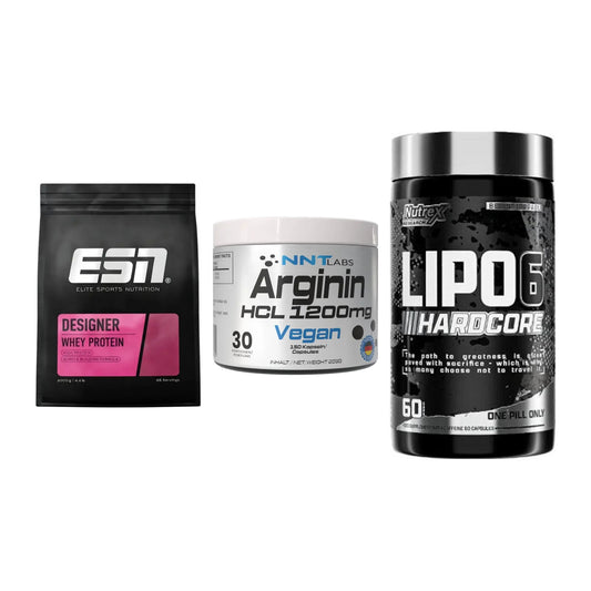 Definitionsphase-Set: ESN Designer + NNT Arginin + Nutrex Lipo 6 – alle enthaltenen Artikel
