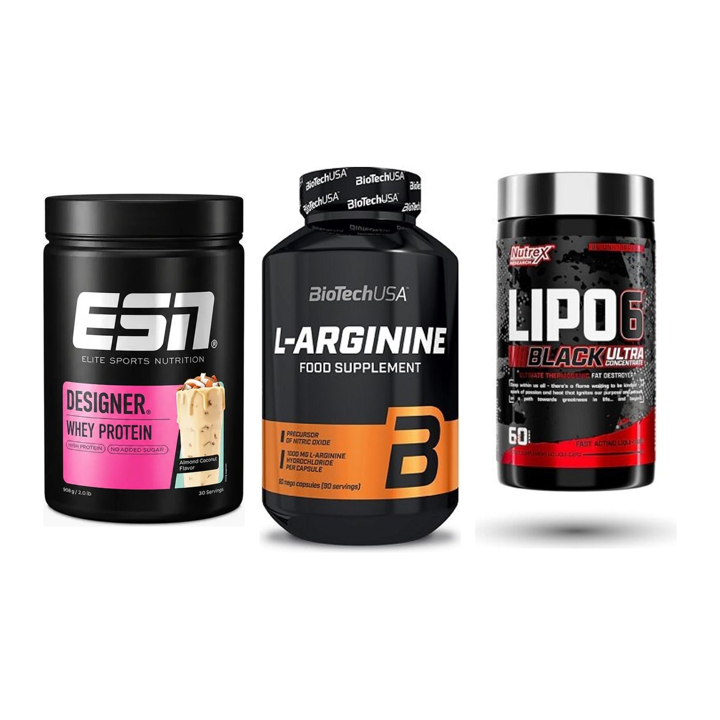 Definitionsphase-Set: ESN Designer + BioTech L-Argi + Nutrex Lipo 6 – alle enthaltenen Artikel