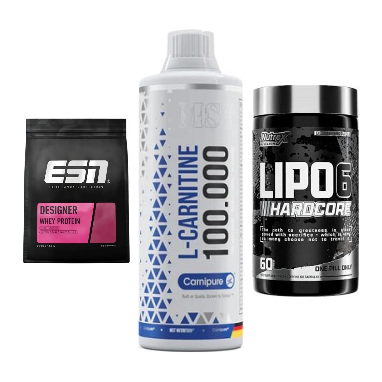 Definitionsphase-Set: ESN Designer + MST L-Carnitin + Nutrex Lipo 6 – alle enthaltenen Artikel