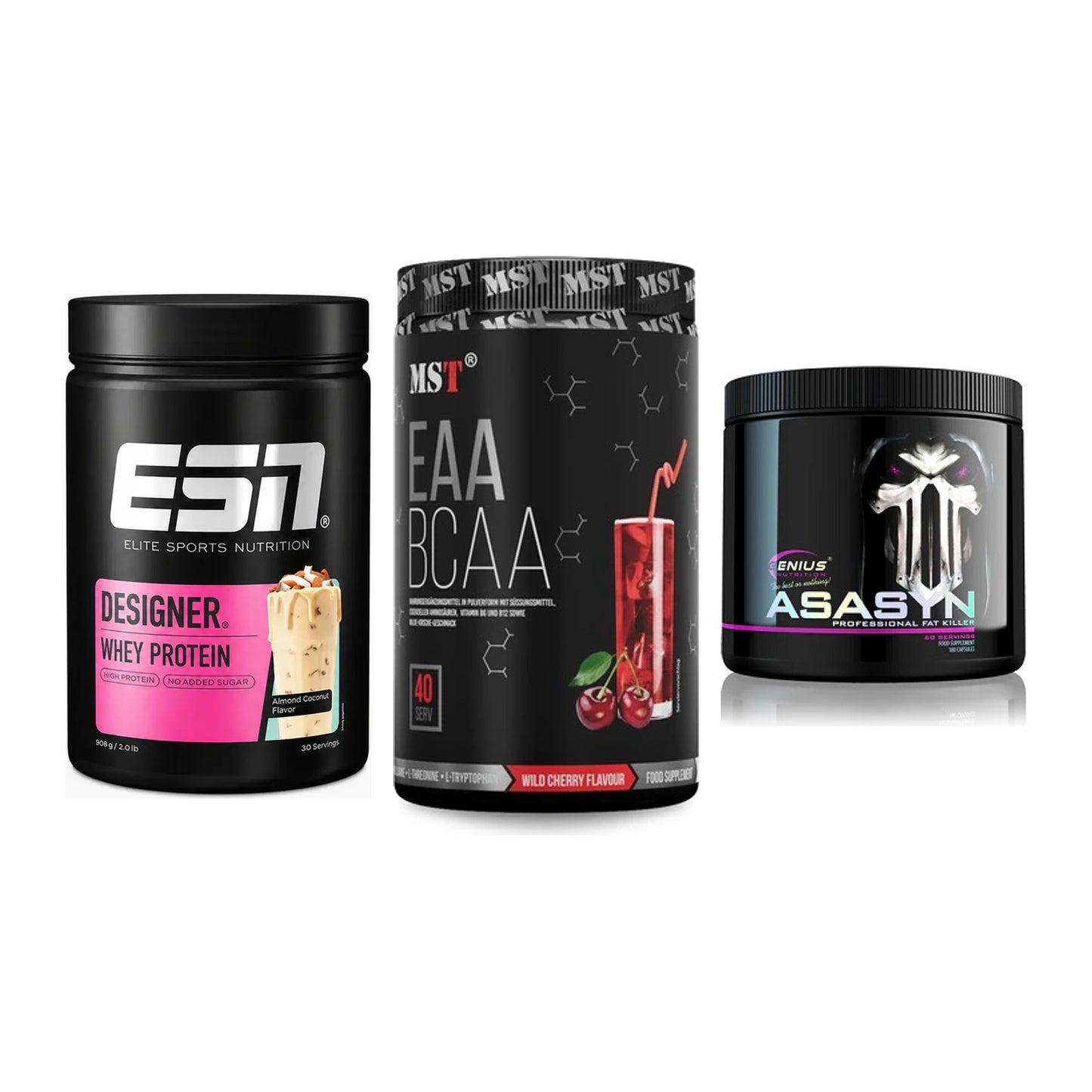 Definitionsphase-Set: ESN Designer + MST EAA & BCAA + Genius Nutriti – alle enthaltenen Artikel
