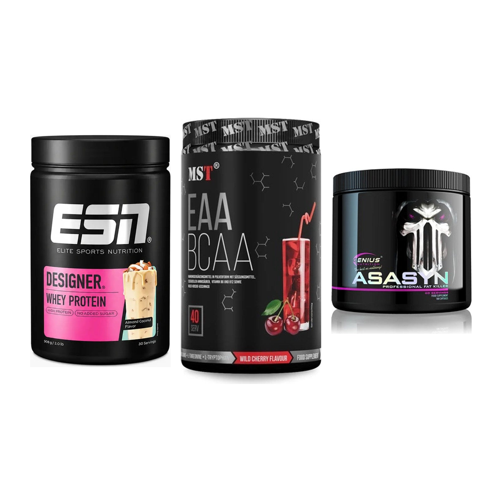 Definitionsphase-Set: ESN Designer + MST EAA & BCAA + Genius Nutriti – alle enthaltenen Artikel