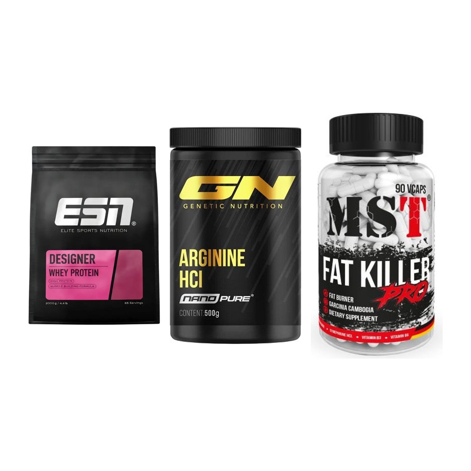 Definitionsphase-Set: ESN Designer + GN Arginine + MST Fat Killer – alle enthaltenen Artikel