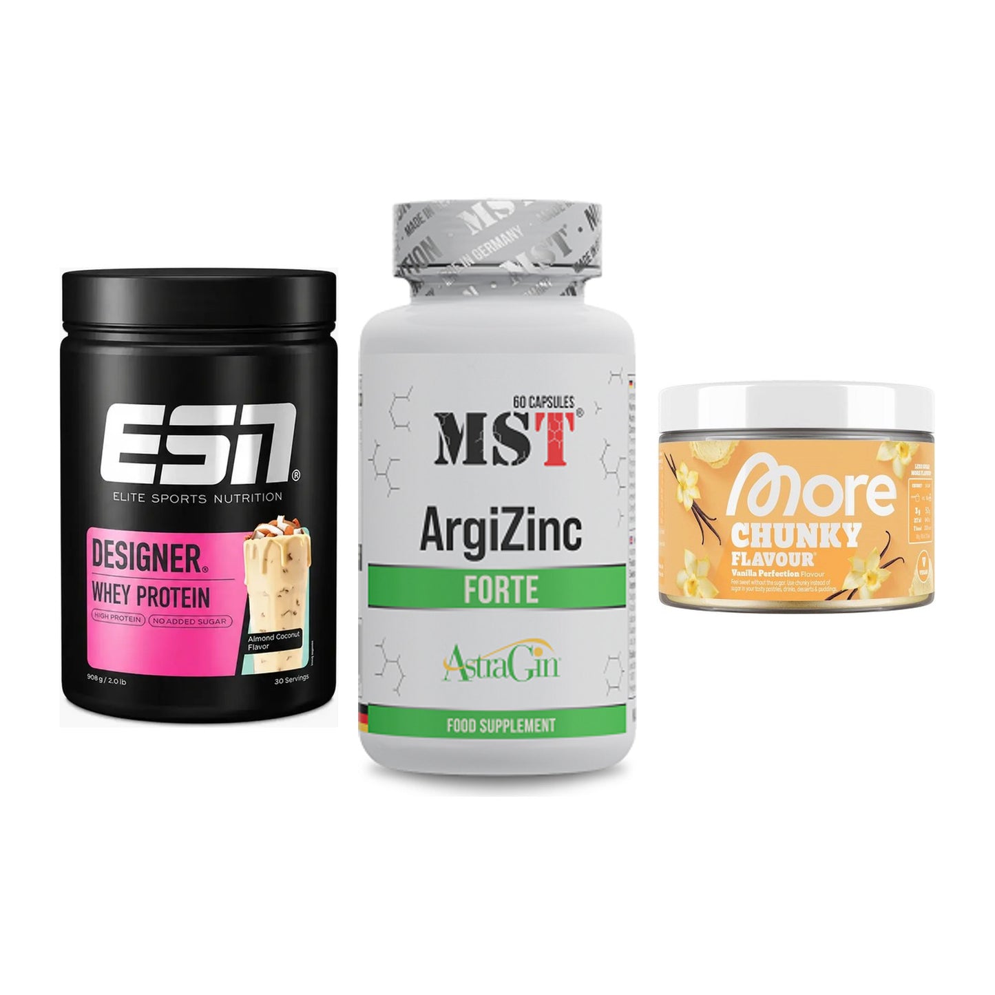 Definitionsphase-Set: ESN Designer + MST ArgiZinc + More Nutrition – alle enthaltenen Artikel