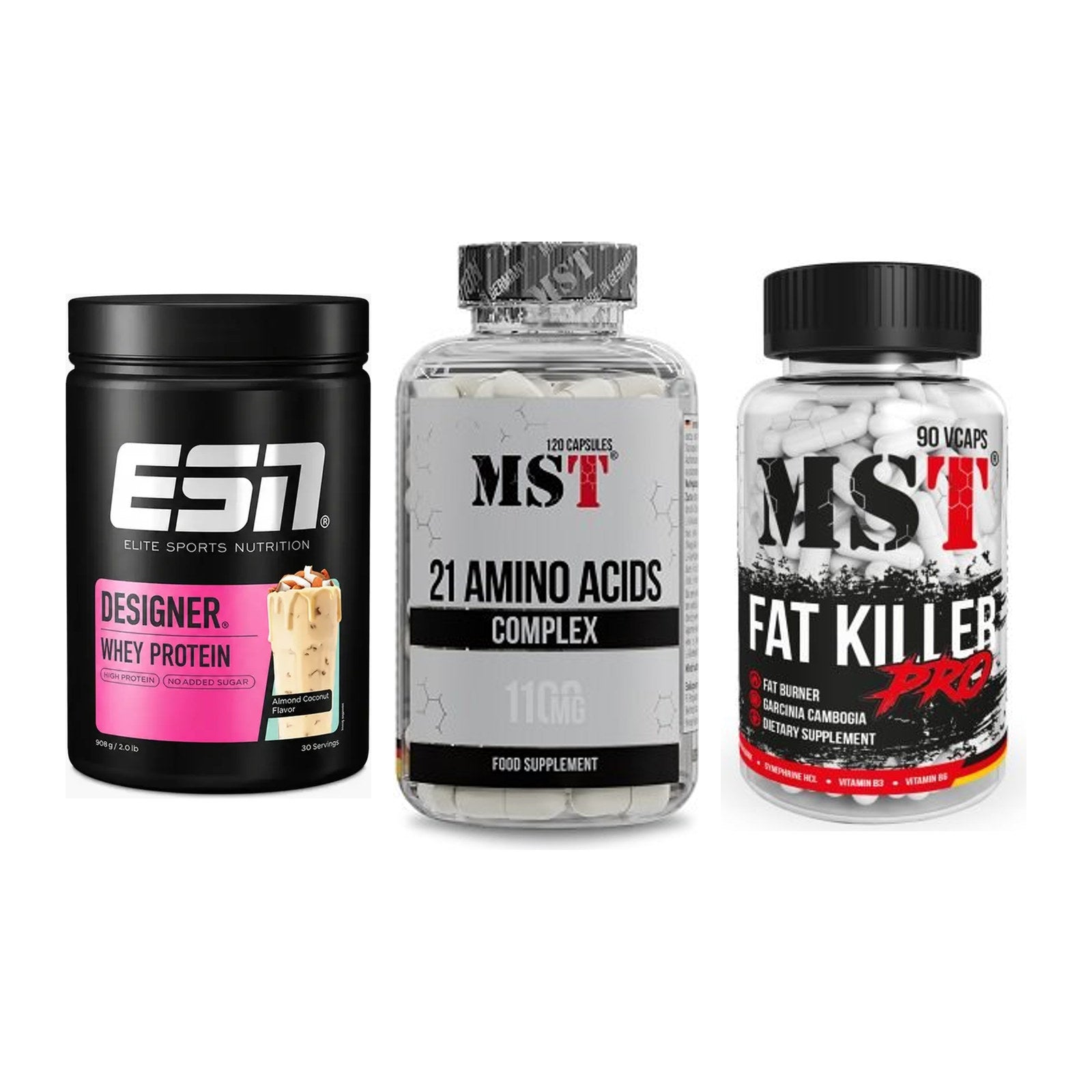 Definitionsphase-Set: ESN Designer + MST 21 Amino + MST Fat Killer – alle enthaltenen Artikel