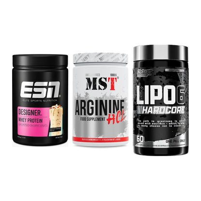 Definitionsphase-Set: ESN Designer + MST Arginine + Nutrex Lipo 6 – alle enthaltenen Artikel