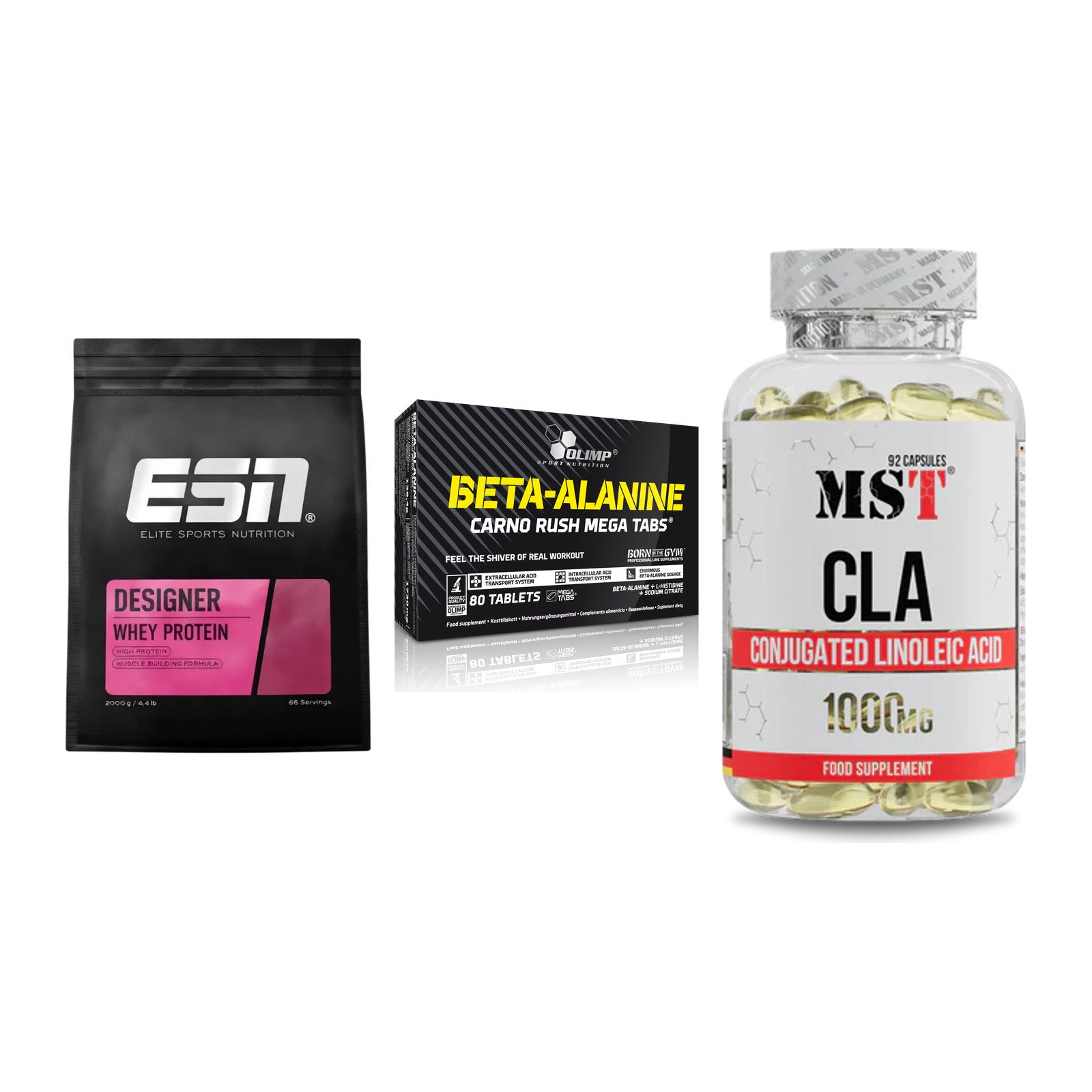 Definitionsphase-Set: ESN Designer + Olimp Beta-Ala + MST CLA 1000mg – alle enthaltenen Artikel