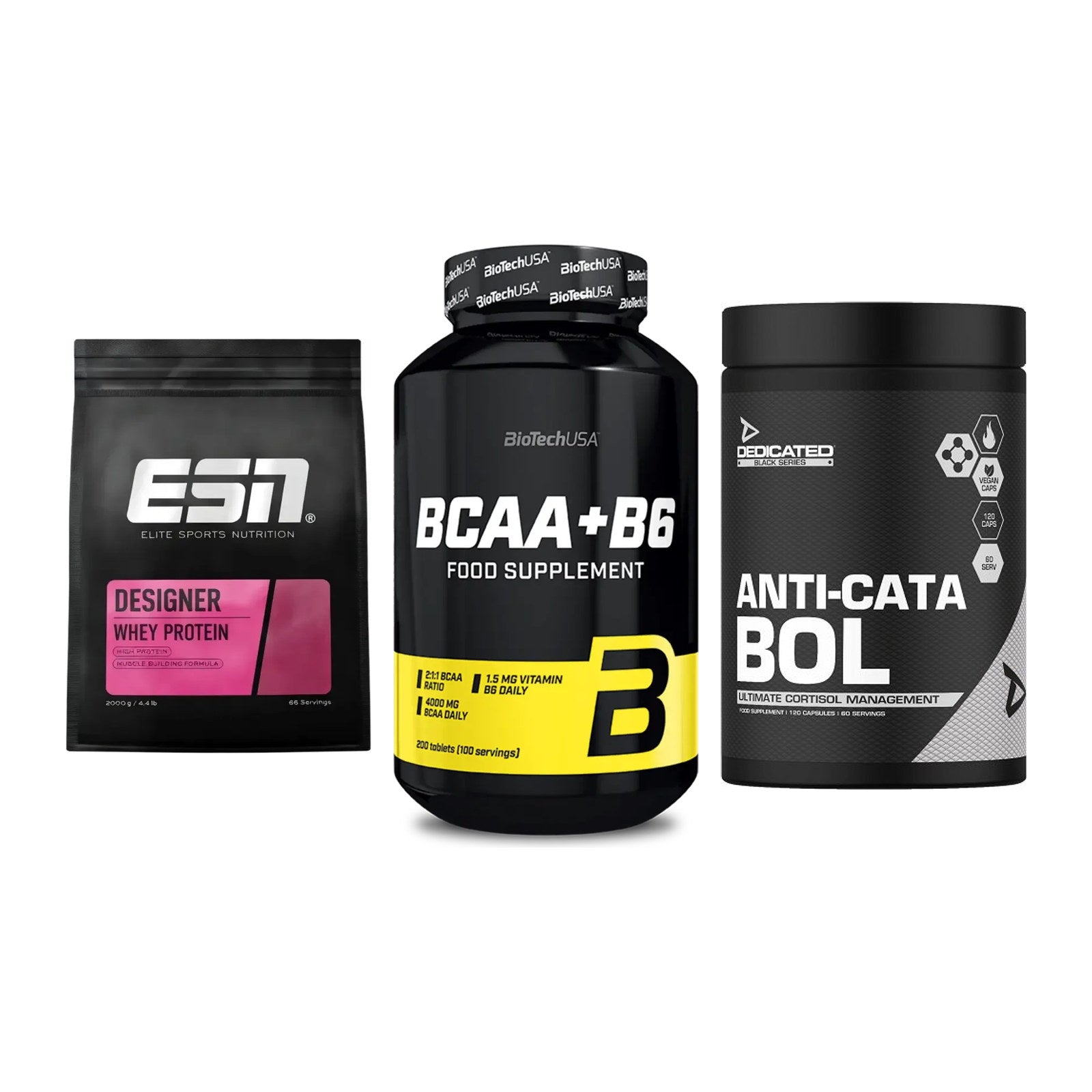 Definitionsphase-Set: ESN Designer + BioTech BCAA+B + Dedicated – alle enthaltenen Artikel