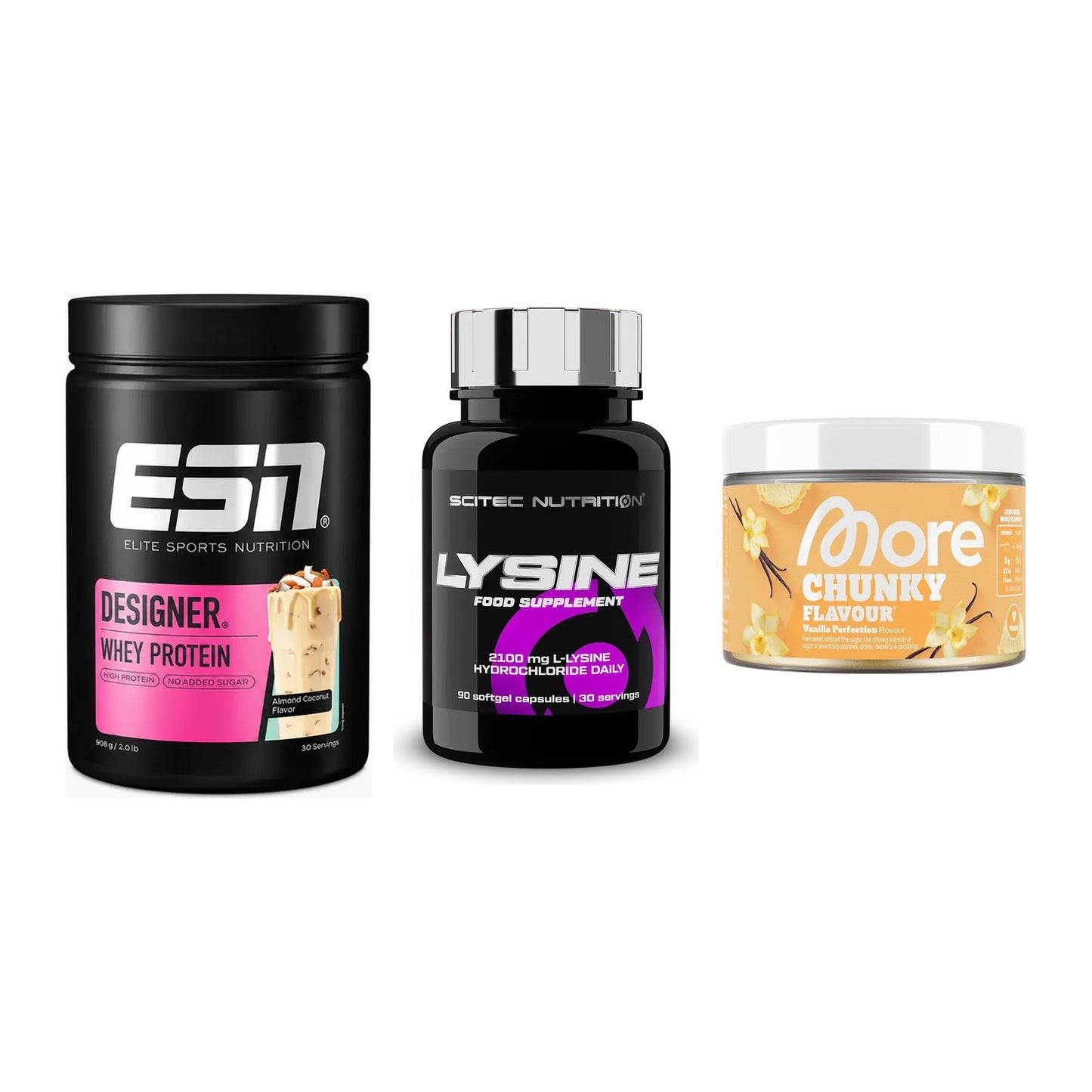 Definitionsphase-Set: ESN Designer + Scitec Lysine + More Nutrition – alle enthaltenen Artikel