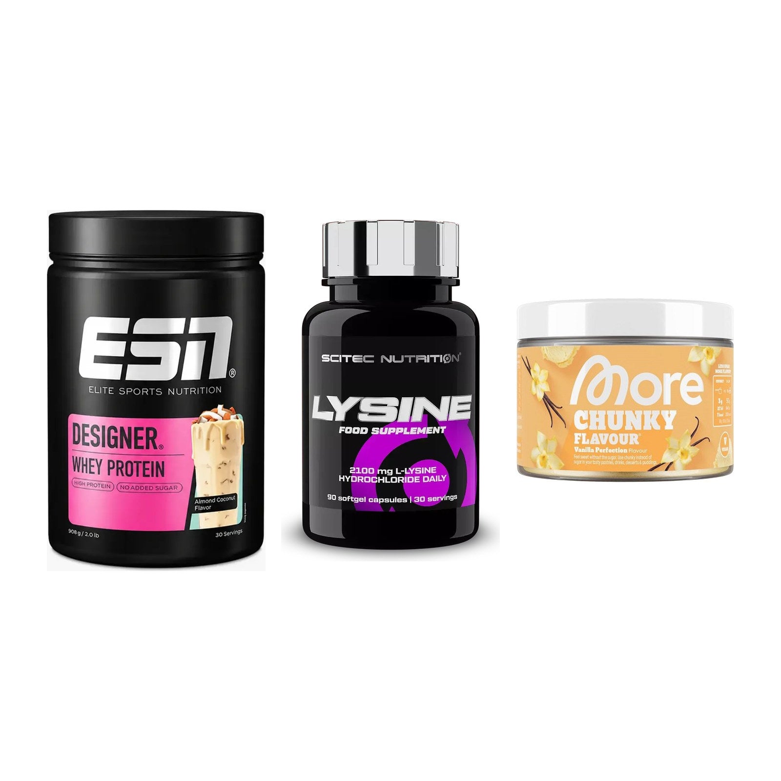 Definitionsphase-Set: ESN Designer + Scitec Lysine + More Nutrition – alle enthaltenen Artikel